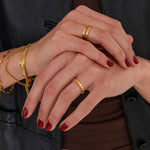 Luna Sun Ring 18K Guldbelagt 3,5 mm - BY CARA