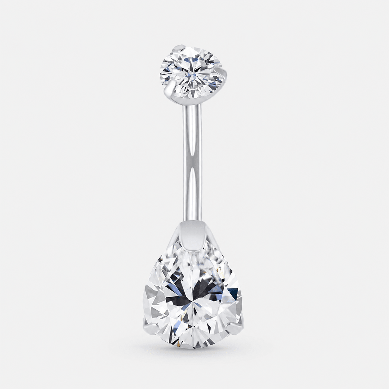 Lunara Drop CZ 5/8 mm Navlepiercing sølvfarvet - BY CARA