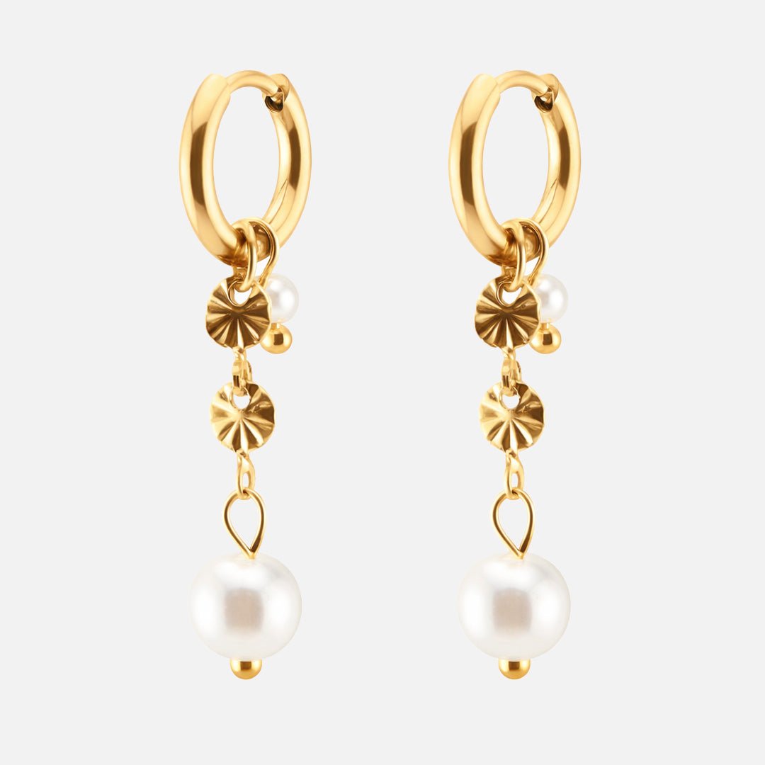 Marielle Pearl Hoops 18K Guldbelagt - BY CARA