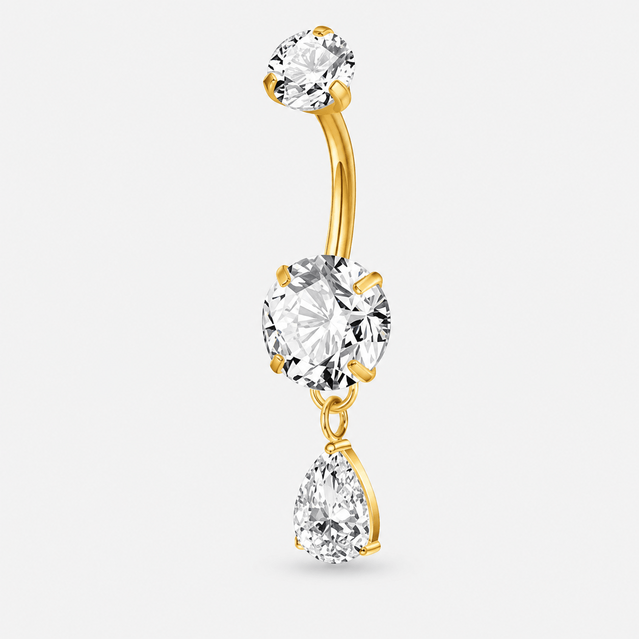 Marielle Teardrop Navlepiercing guldfarvet - BY CARA
