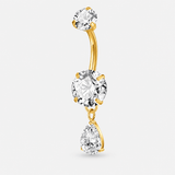 Marielle Teardrop Navlepiercing guldfarvet