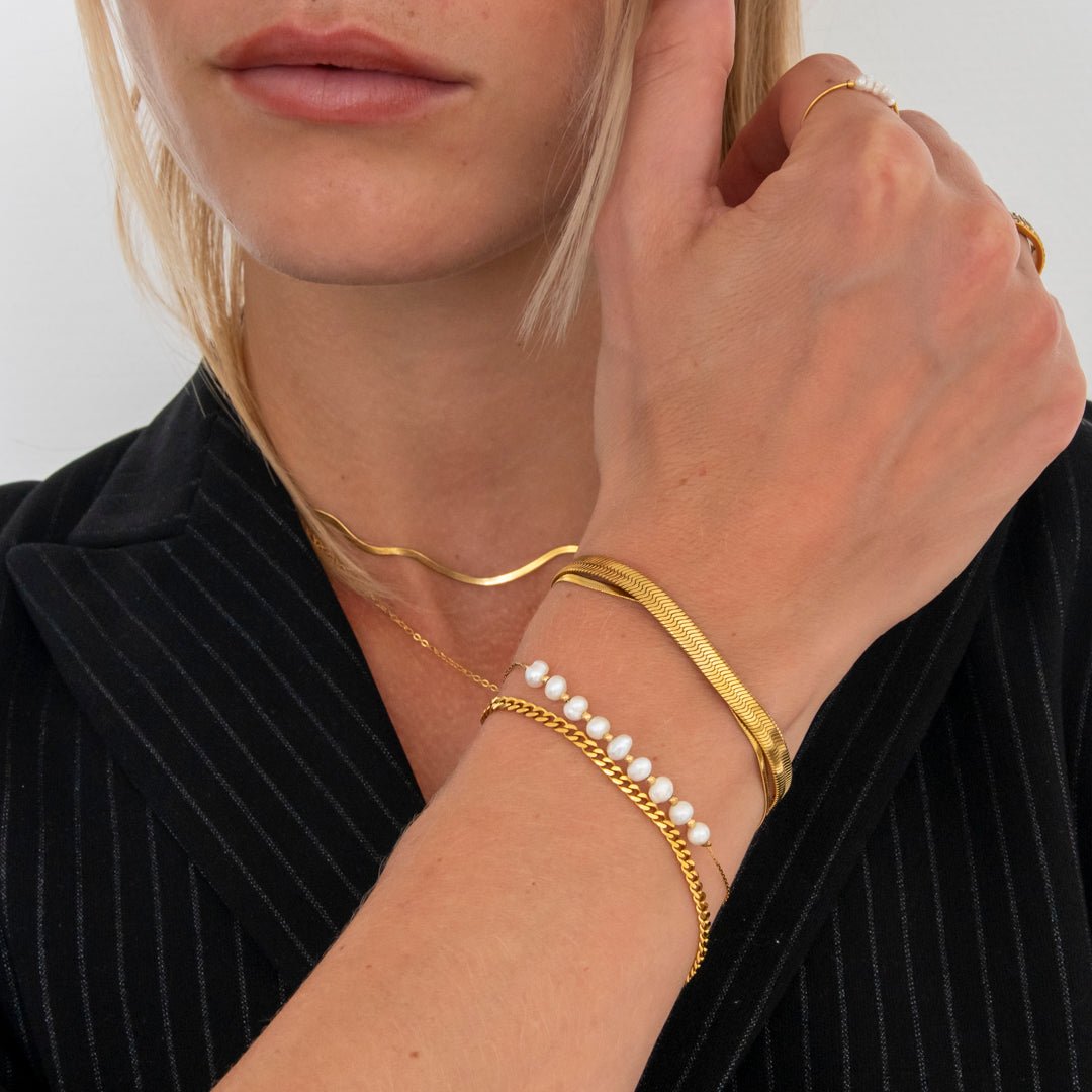 Marina Pearl Armbånd 18K Guldbelagt - BY CARA
