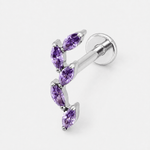 Marquise Cascade Amethyst Labret sølvfarvet - BY CARA