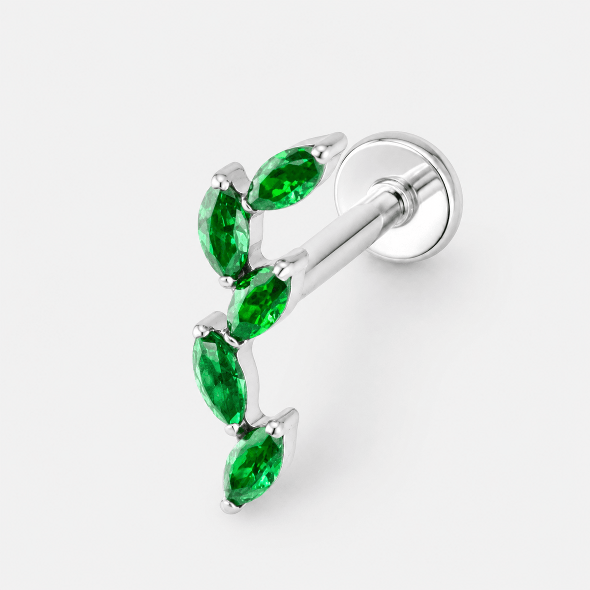 Marquise Cascade Emerald Labret silver-coloured