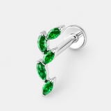 Marquise Cascade Emerald Labret sølvfarvet