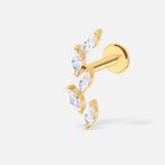 Marquise Cascade Labret guldfarvet - BY CARA