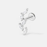 Marquise Cascade Labret sølvfarvet - BY CARA