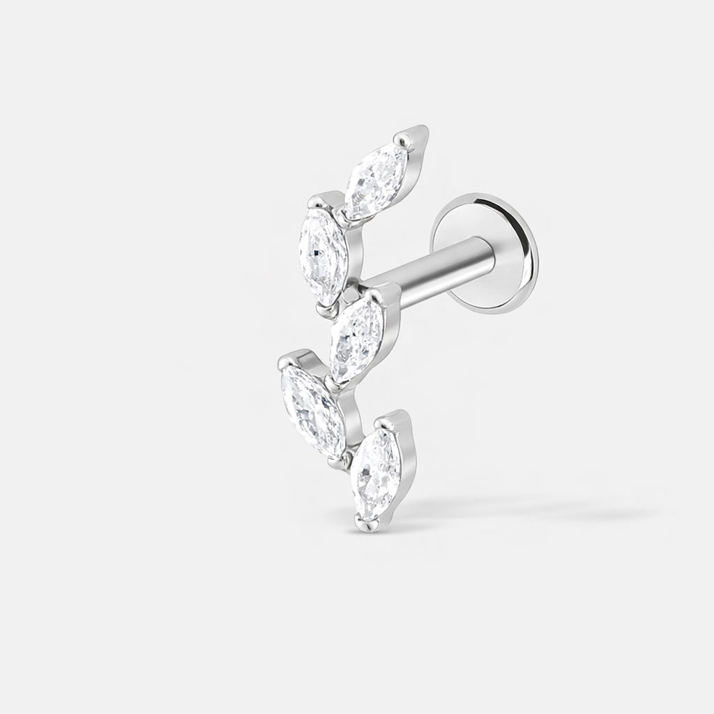 Marquise Cascade Labret sølvfarvet - BY CARA