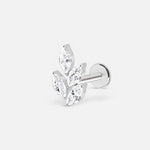 Marquise Leaf Labret sølvfarvet - BY CARA