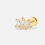 Marquise Petite Crown Labret guldfarvet - BY CARA