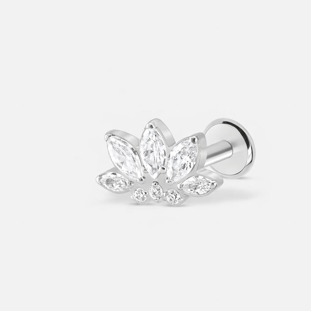 Marquise Petite Crown Labret sølvfarvet - BY CARA