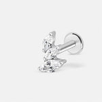 Marquise Trio Labret sølvfarvet - BY CARA