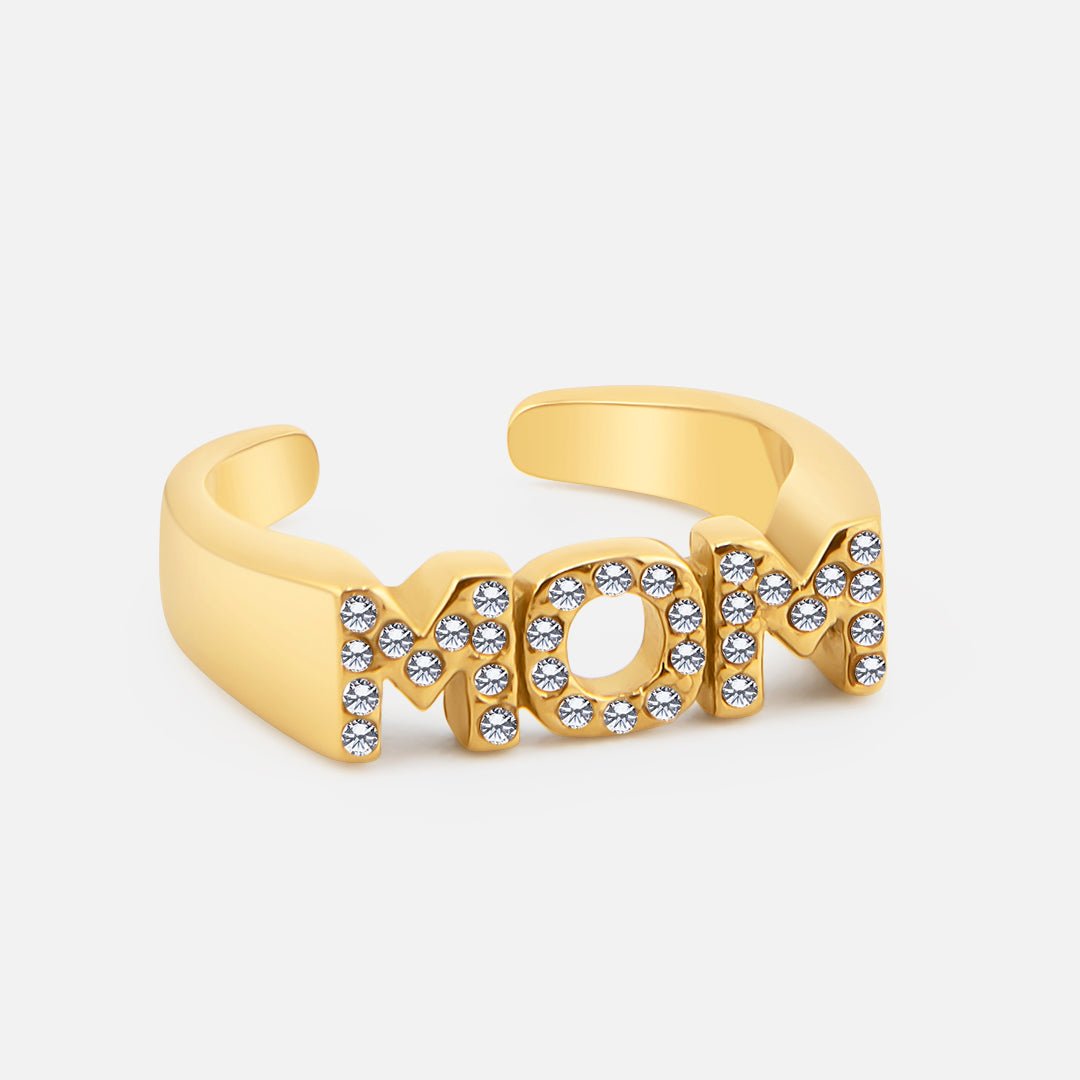 MOM zirkon justerbar Ring 18K Guldbelagt - BY CARA