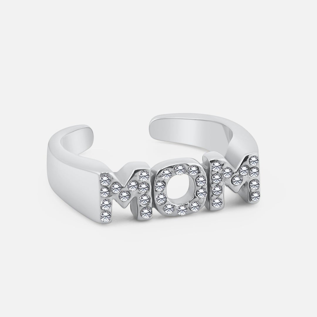MOM zirkon justerbar Ring Sølvfarvet - BY CARA