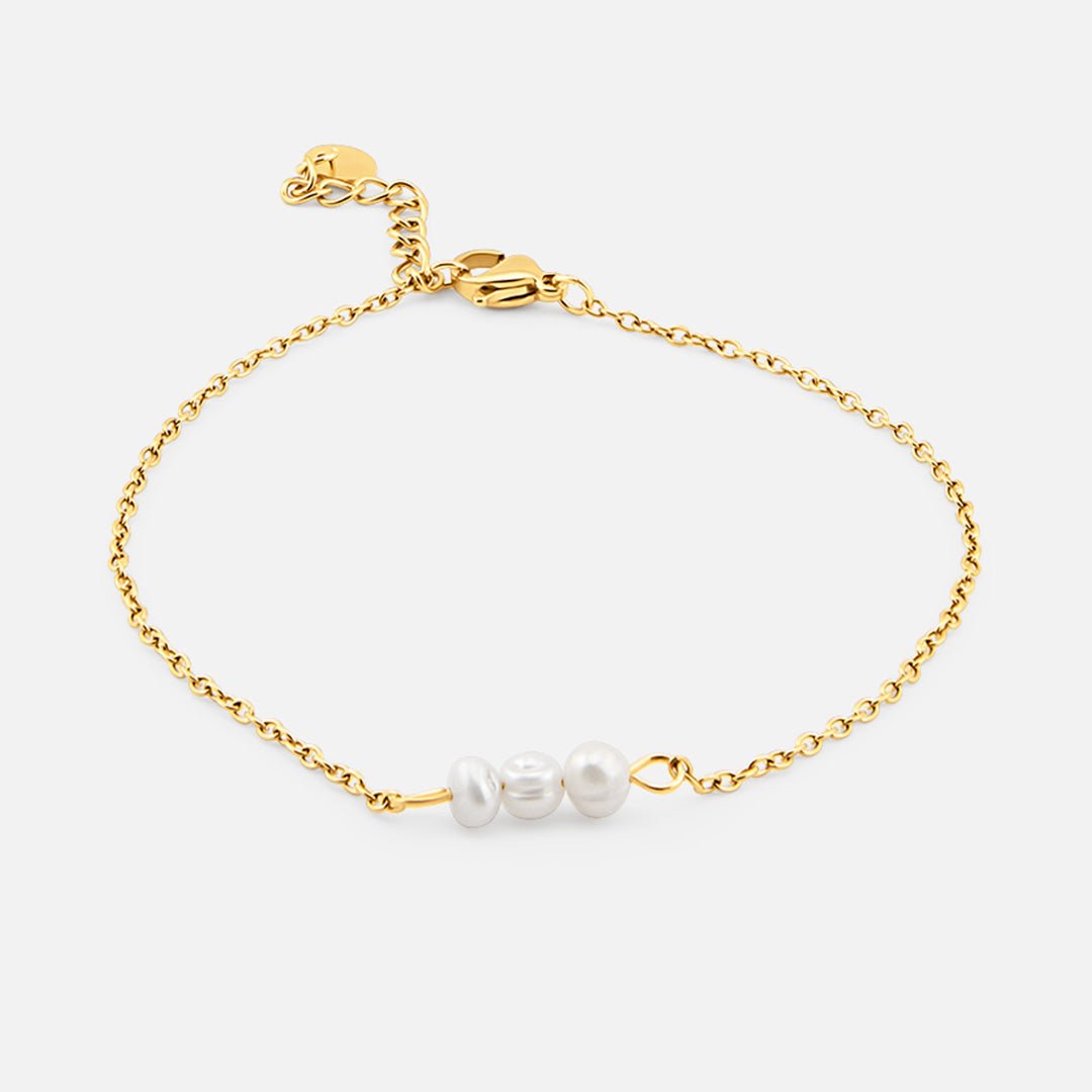Noelle Pearl Ankelkæde 18K Guldbelagt - BY CARA