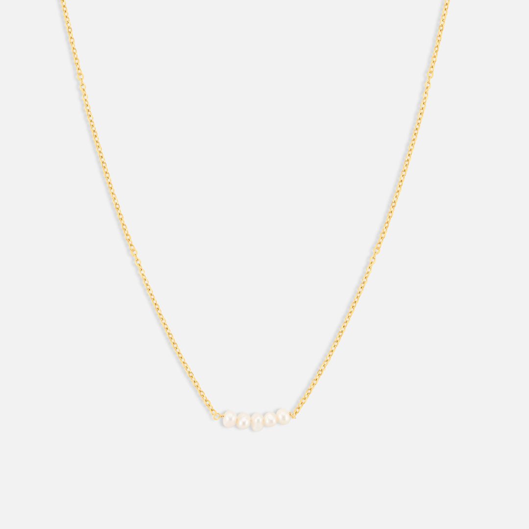 Noelle Pearl Halskæde 18K Guldbelagt - BY CARA