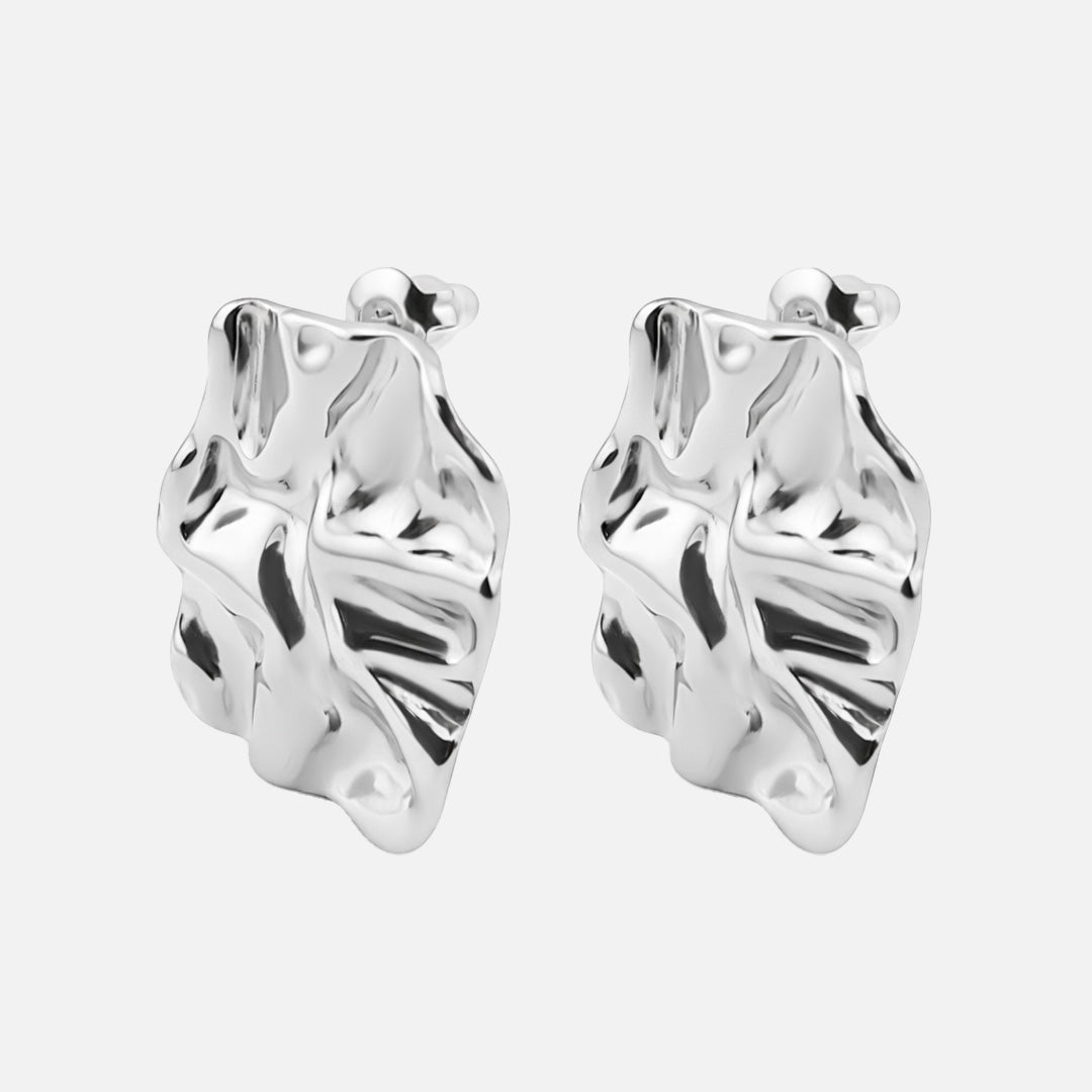 Noemi Sculpt Studs Sølvfarvet - BY CARA