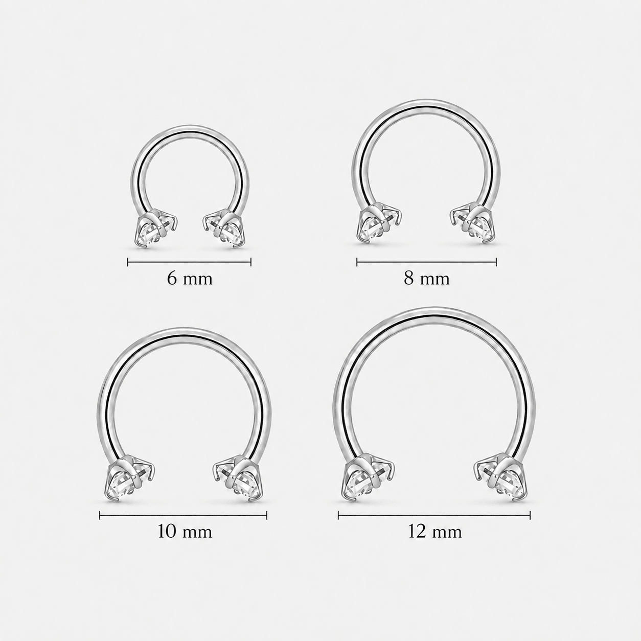 Nova Horseshoe sølvfarvet 6 mm - BY CARA