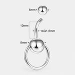 Novara Orbit 5/8 mm Navel Piercing silver-coloured