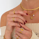 Ocean justerbar Ring 18K Guldbelagt - BY CARA