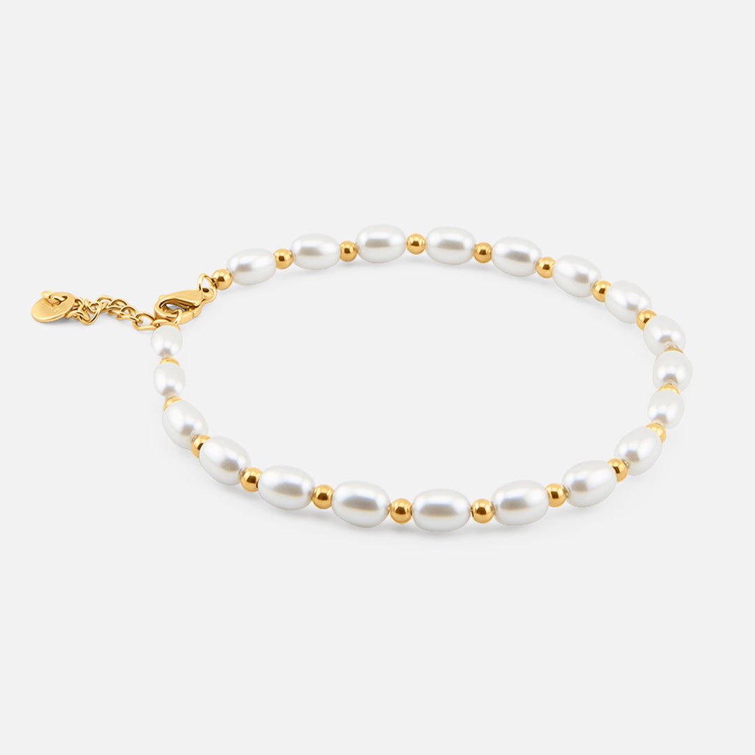 Ocean Pearl Ankelkæde 18K Guldbelagt - BY CARA