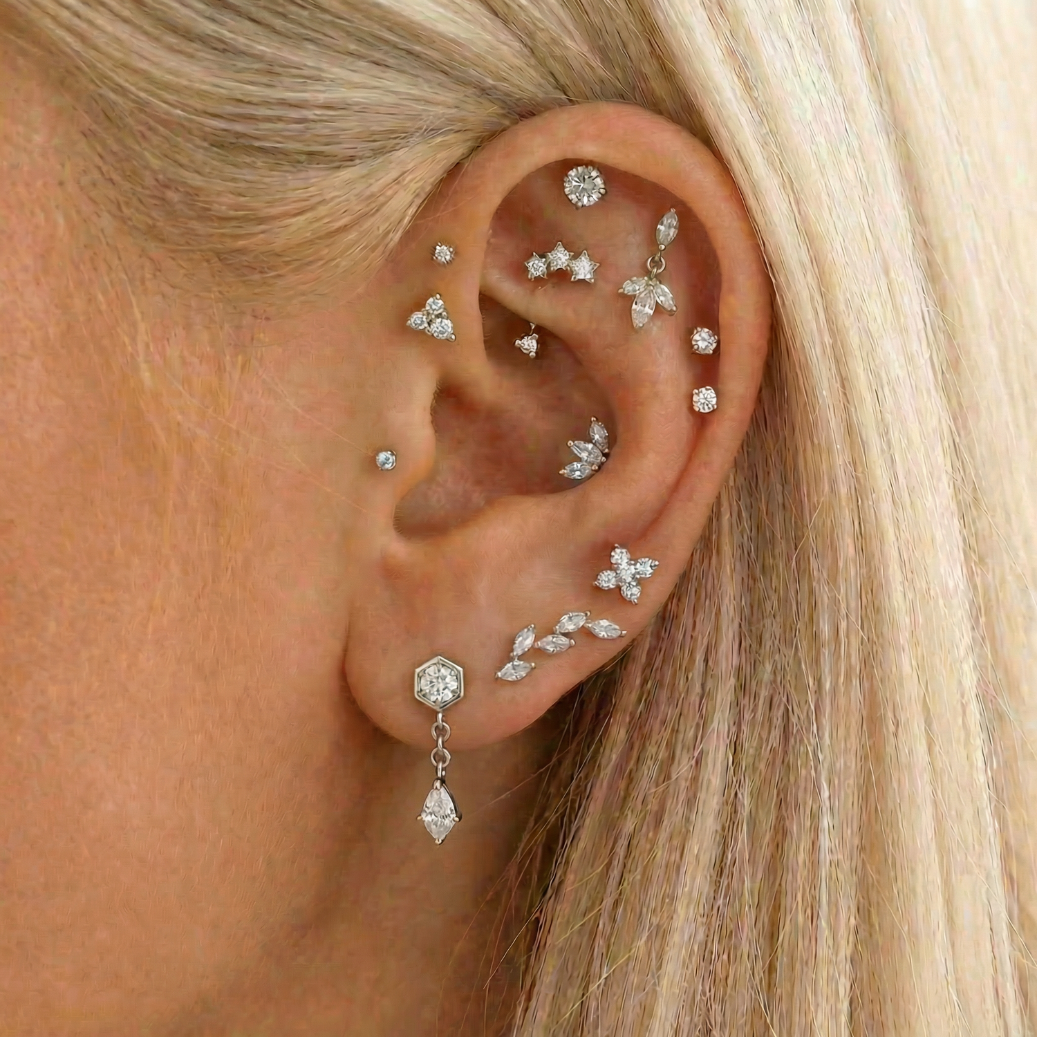 Crystal Classic Labret 4 mm sølvfarvet