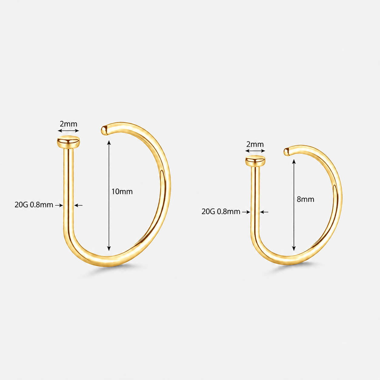 Orbit D-formet Ring guldfarvet - BY CARA