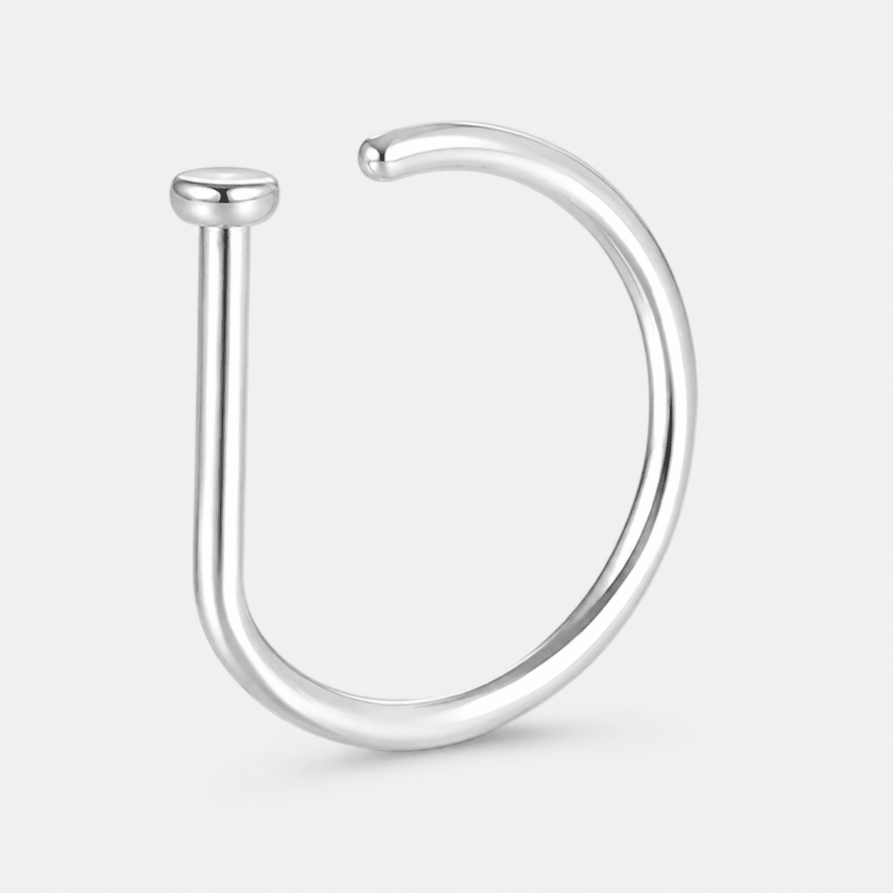 Orbit D-formet Ring sølvfarvet - BY CARA