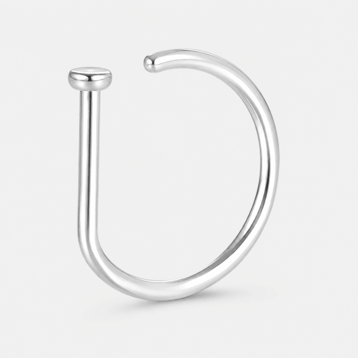 Orbit D-shaped Ring silver-coloured