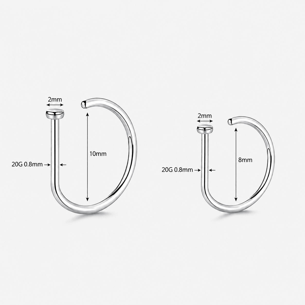 Orbit D-formet Ring sølvfarvet - BY CARA