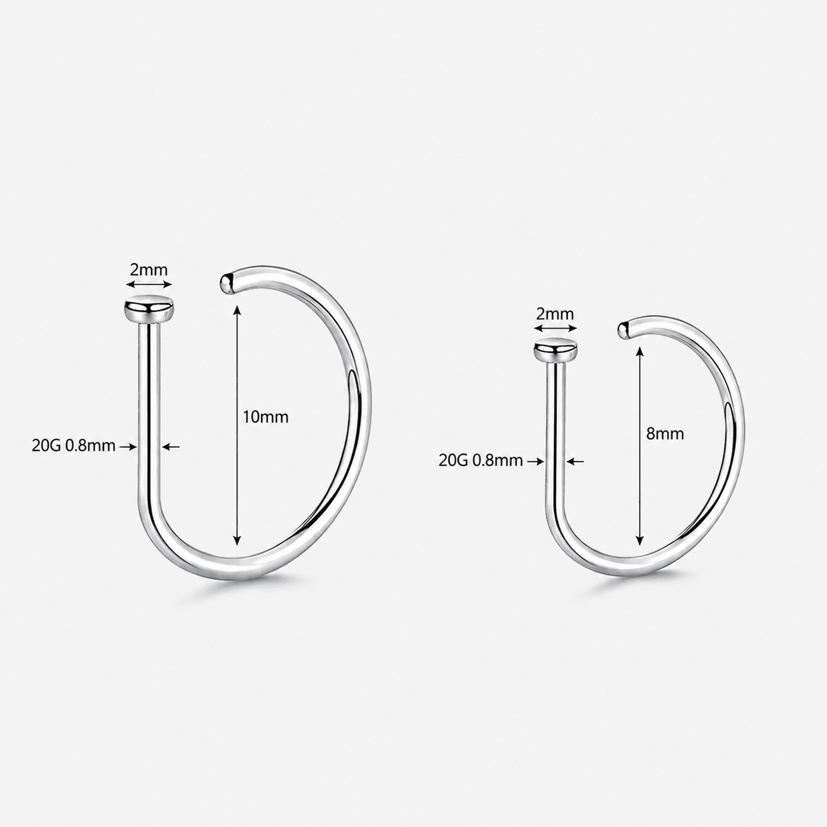 Orbit D-shaped Ring silver-coloured