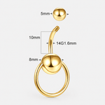 Orlena ring 5/8 mm navelpiercing guldfärgad