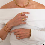 Panser Facet Armbånd 18K Guldbelagt 6 mm - BY CARA