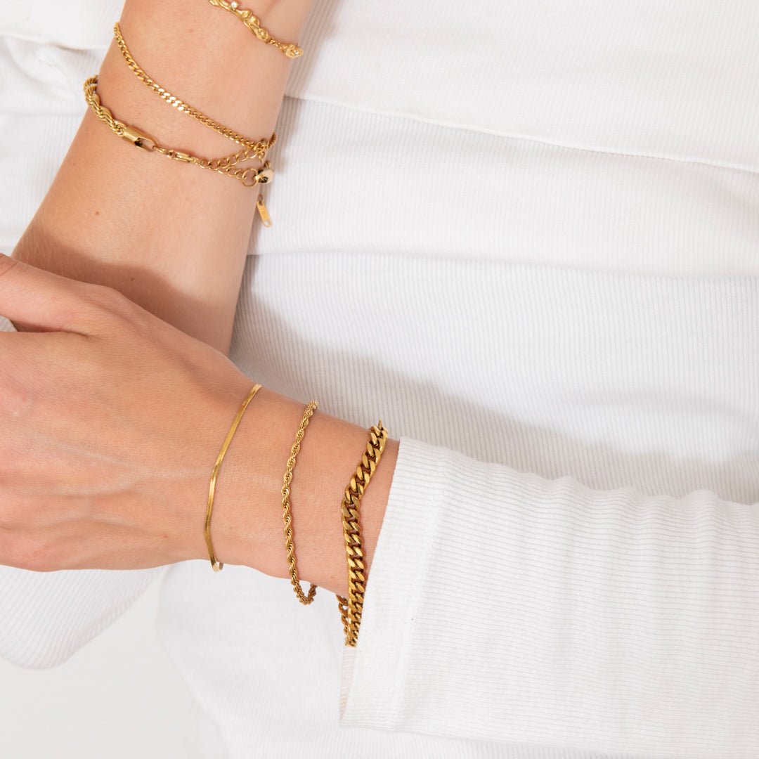 Panser Facet Armbånd 18K Guldbelagt 6 mm - BY CARA