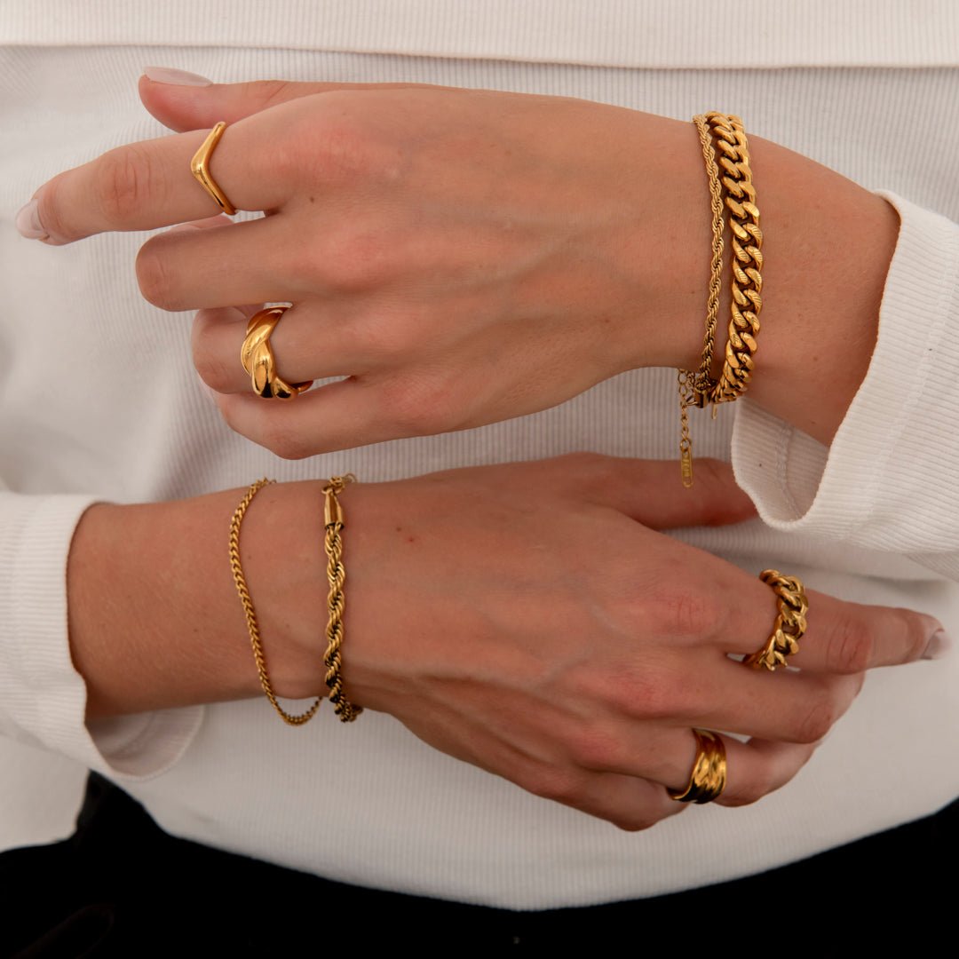 Panser Facet Armbånd 18K Guldbelagt 8 mm - BY CARA