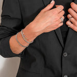 Panser Facet Armbånd Sølvfarvet 6 mm - BY CARA