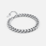 Panser Facet Armbånd Sølvfarvet 8 mm - BY CARA