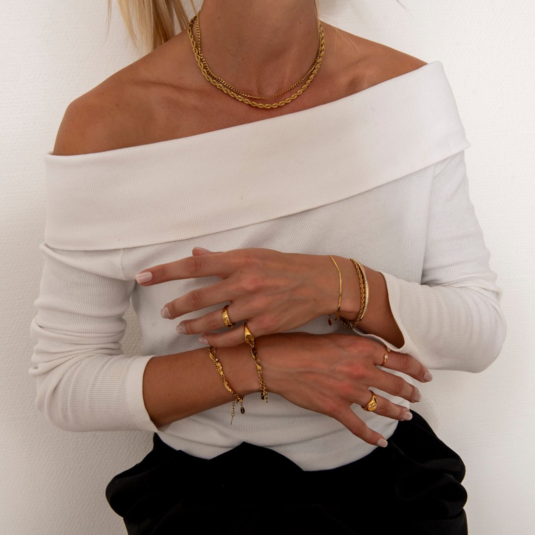 Panser Facet Halskæde 18K Guldbelagt 4 mm - BY CARA
