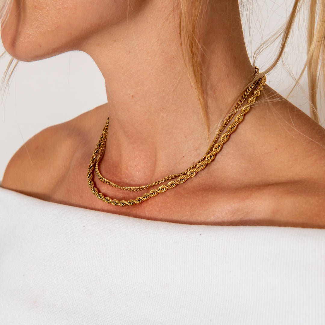 Panser Facet Halskæde 18K Guldbelagt 4 mm - BY CARA