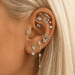 Pavé Heart Labret sølvfarvet - BY CARA