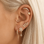 Paw Crystal Push - In Labret guldfarvet - BY CARA