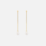 Pearl Chain Studs 18K Guldbelagt - BY CARA