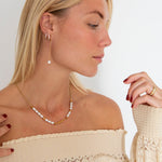 Pearl Chain Studs 18K Guldbelagt - BY CARA