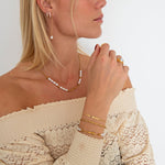 Pearl Chain Studs 18K Guldbelagt - BY CARA
