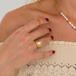 Pearl Dome Ring 18K Guldbelagt - BY CARA