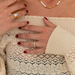 Pearl Dome Ring 18K Guldbelagt - BY CARA