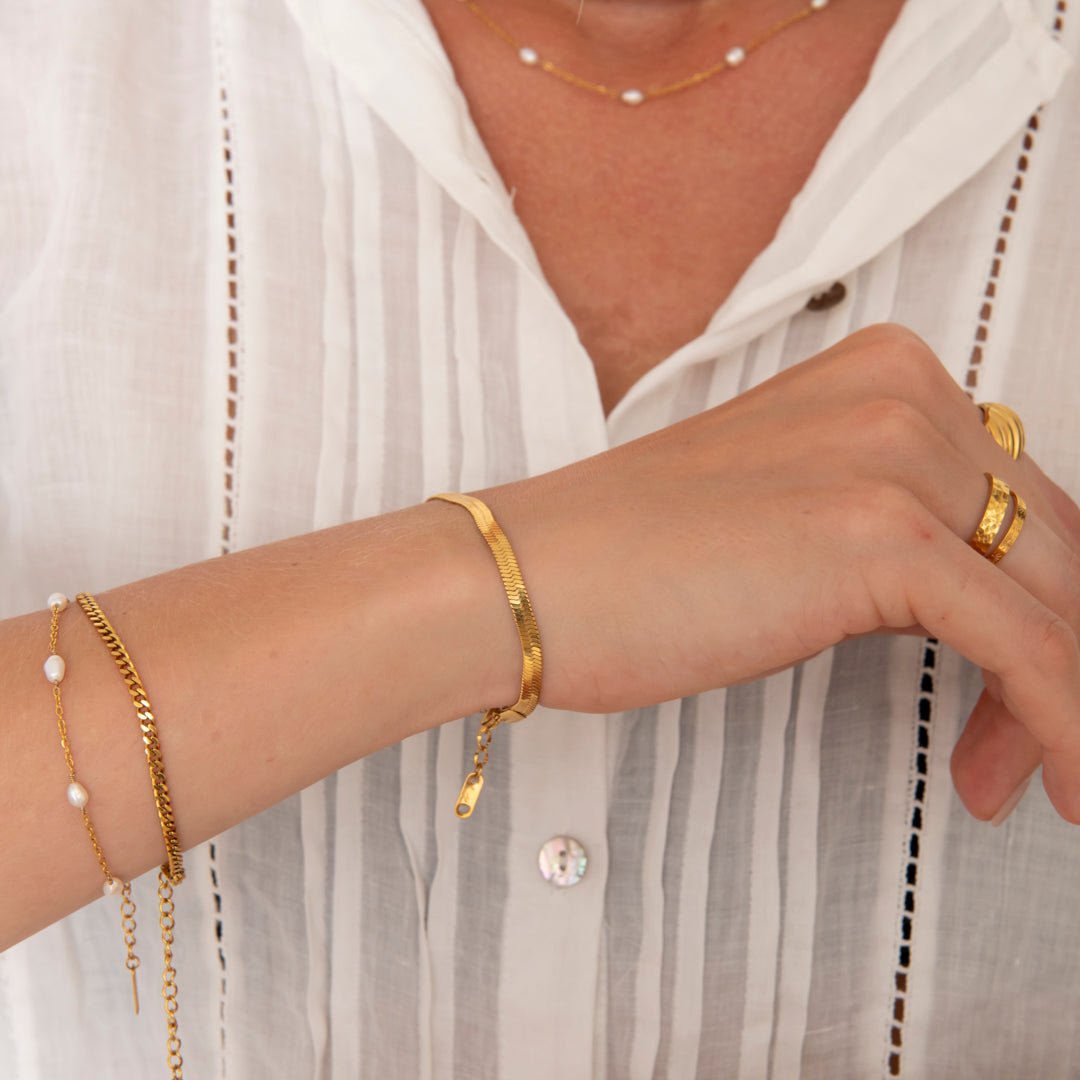 Pearl Dots Armbånd 18K Guldbelagt - BY CARA