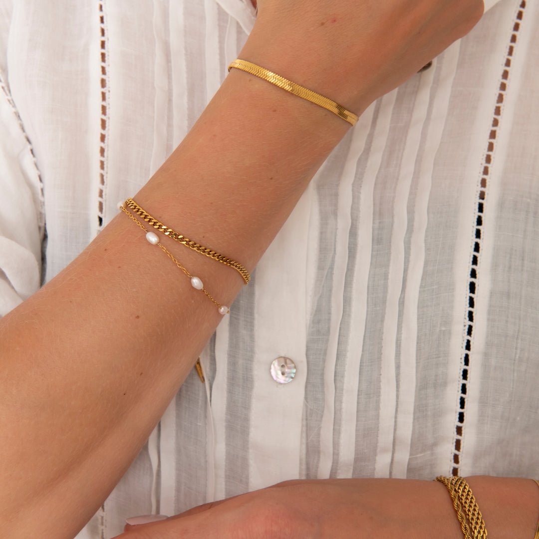 Pearl Dots Armbånd 18K Guldbelagt - BY CARA