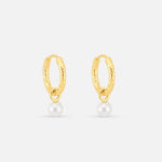 Pearl Drop Hoops 18K Guldbelagt 10 mm - BY CARA