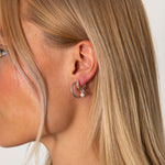 Pearl Drop Hoops 925 Sølv 10 mm - BY CARA